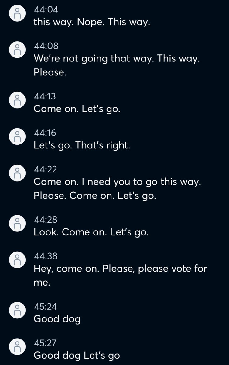 FishJer's tweet photo. I was going over @otter_ai transcribed notes from an interview I did earlier in the week and I guess I forgot to stop recording when I took the corgi on a walk. And, man, this walk was apparently a struggle. https://t.co/amu1fsZLrw