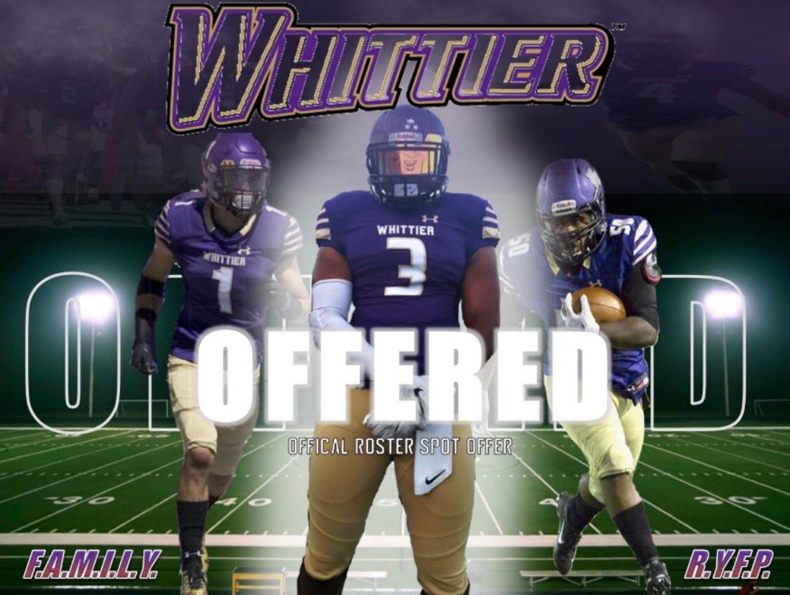 IsaacTafoya6's tweet photo. Honored and grateful to receive my first college offer from Whittier college.
@CoachNeale 
@Poetfootball https://t.co/MucKyRJzoV