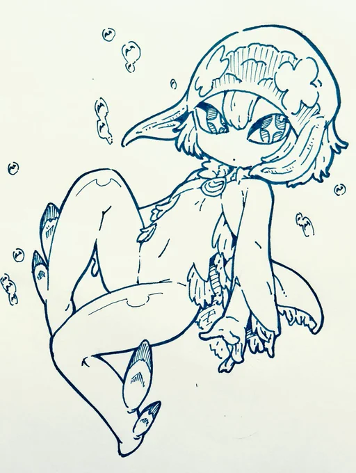 数年前Twitter始めた頃にアナログミリペンで描いてた絵が出てきたけど、またこの頃の方が良い味出してた病を発症しそう。描き直そ! 