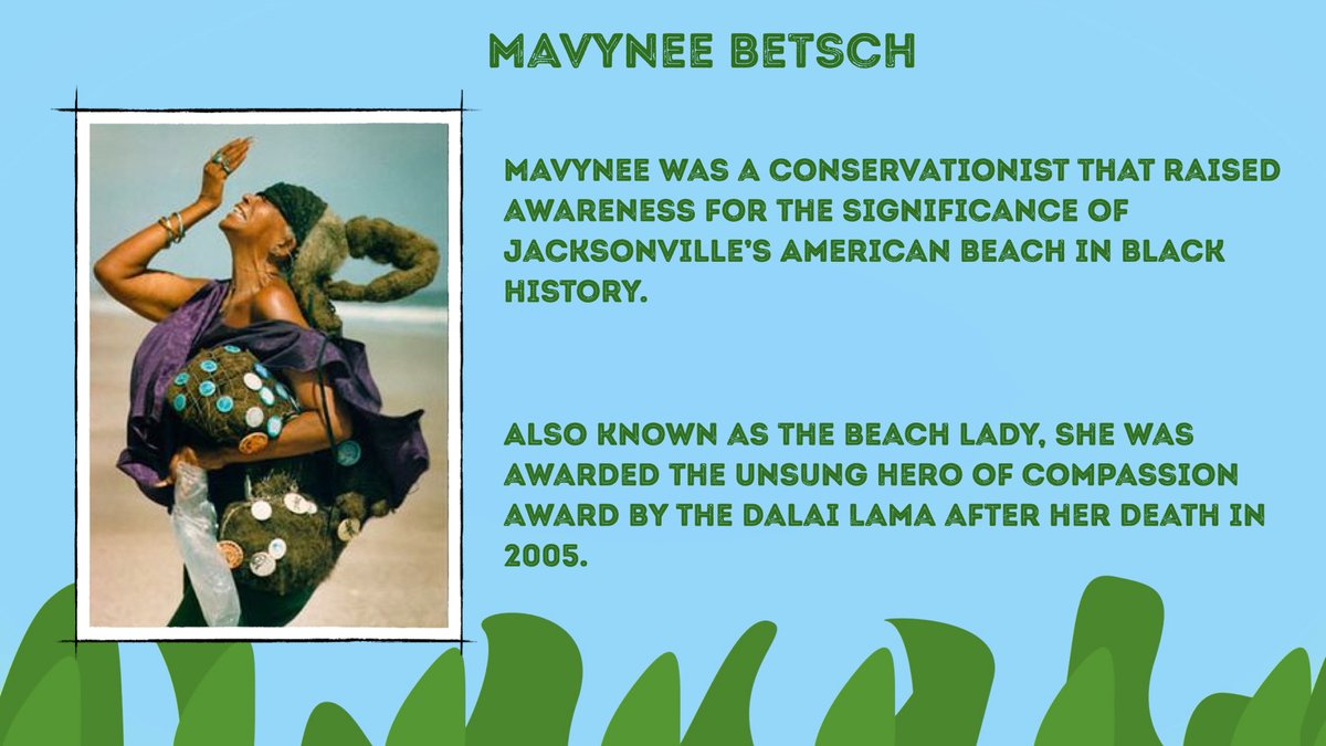 travstravels's tweet photo. Hey There TRAVelers! Today's black environmental hero is Mavynee Oshun Betsch, also known as the Beach Lady. She played an important role on educating the public on the importance of American Beach in black history! https://t.co/AYWBKbbd0r