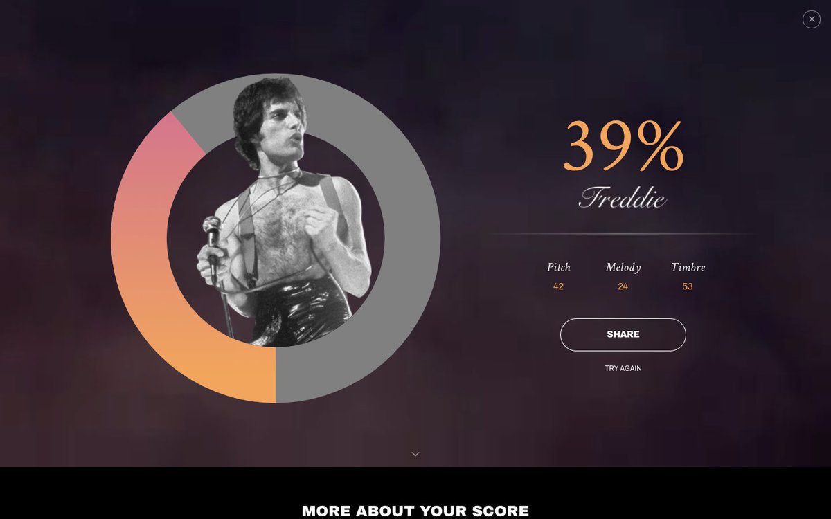 mrpiercEy's tweet photo. i found a free app that tests to see how much you can sing like freddie mercury.  note: i definitely can not sing like freddie mercury: https://t.co/zwIAecrLWl #cfsifo https://t.co/kC0YnvaY7i