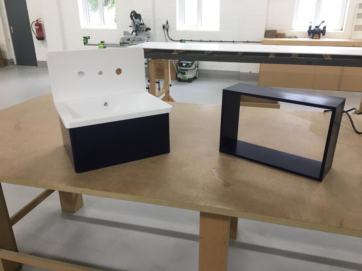 Our #bespoke #hanex #solidsurface #sink with:
* white #handmade sink #basin
* coved splashback
* marine blue sink surround
* marine blue #shower niche

If you’re a #designer of #kitchens, #bathrooms, #interiors or #bespokefurniture, we’d love to hear from you. 

#bathroomdesign