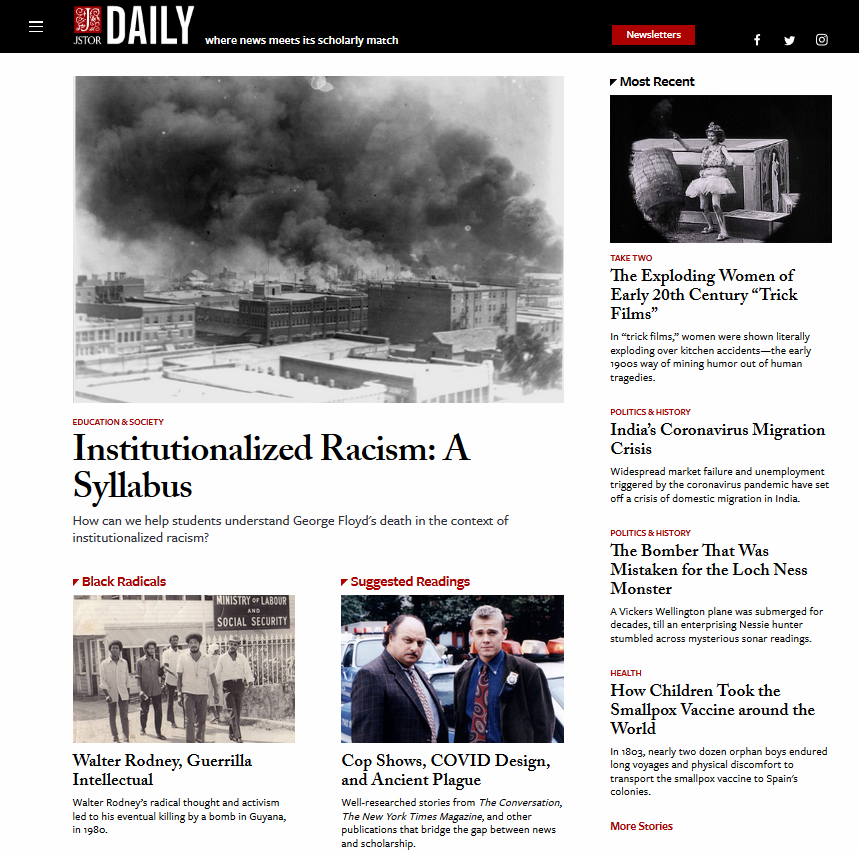 JCSResources's tweet photo. JSTOR Daily is a FREE online publication offering analysis of news, drawing on the richness of JSTOR’s digital library of more than 2,000 academic journals https://t.co/pEqXwrjXgw #GreatSchoolLibraries #EPQ https://t.co/iMLzZOGdzz