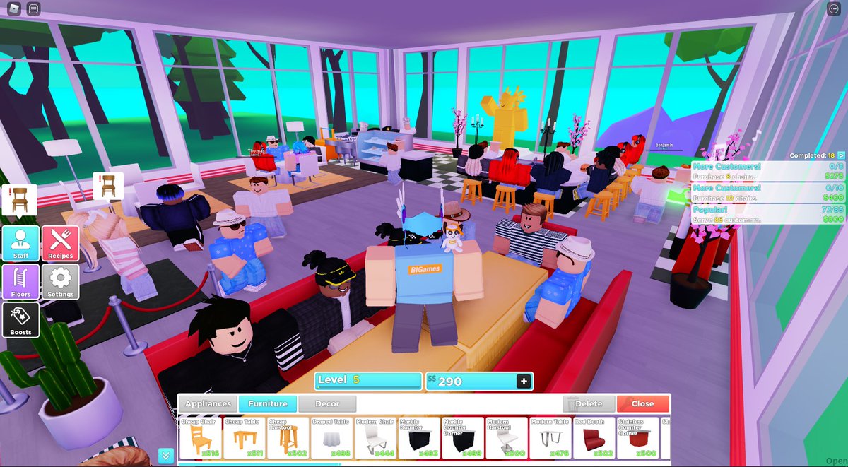 David On Twitter Another In Game Screenshot From My Restaurant June 26th Roblox Robloxdev Rbxdev - big games twitter roblox