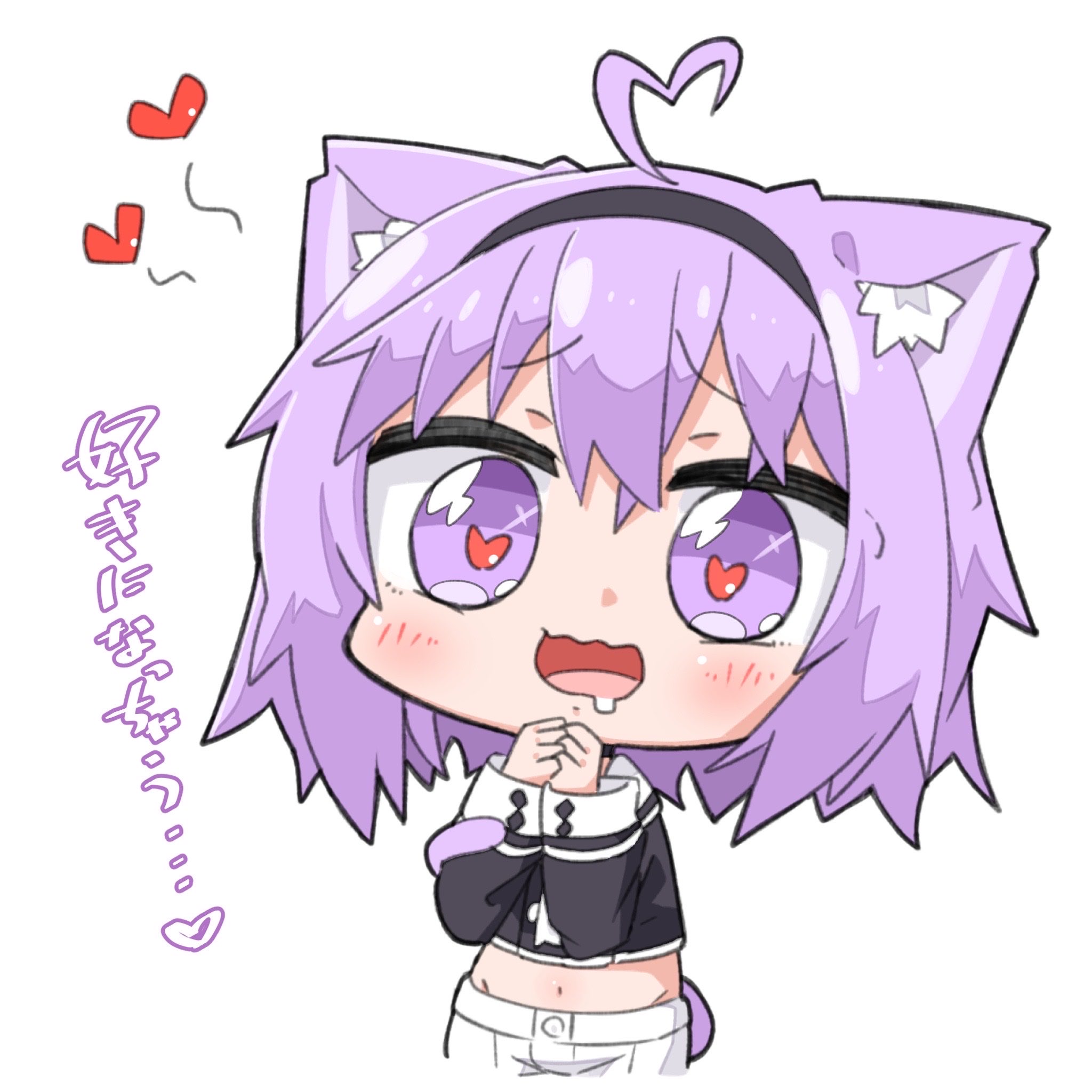手描きイラスト 猫又おかゆ
