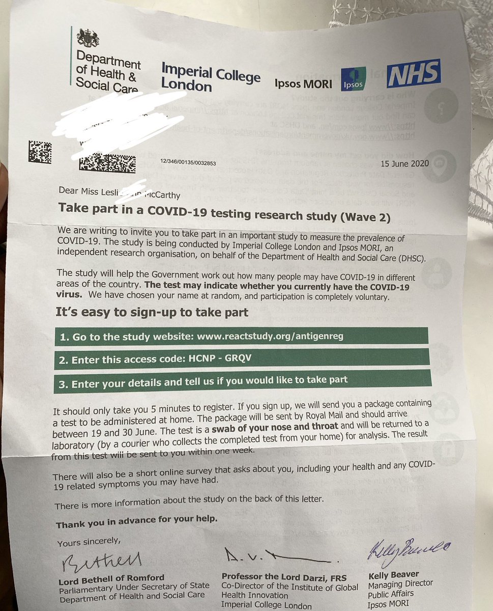stjg193's tweet image. People of the UK are receiving this letter. Top right says "Ipsos MORI". Google the translation from latin 😬