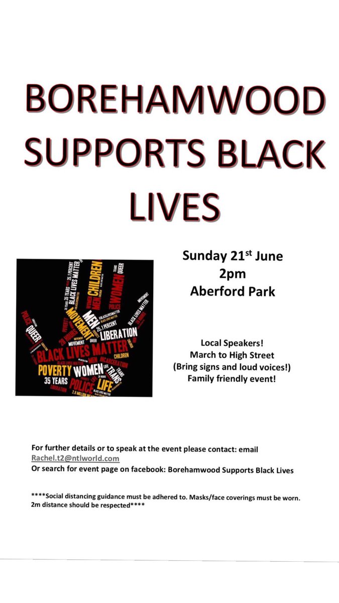 RachTurek's tweet photo. @_ldn96 Hey are u in bwood??? Protest this Sunday to highlight racism in bwood and Hertfordshire. Share and come along!! https://t.co/ubQiKn9MkS