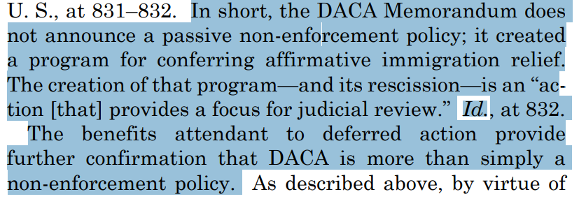 Meanwhile, this is noteworthy:The Obama Admin defended DACA's legality by arguing it didn't violate separation of powers because it was merely a non-enforcement policy. The liberals have joined Roberts (and the four conservative dissenters) in saying otherwise.