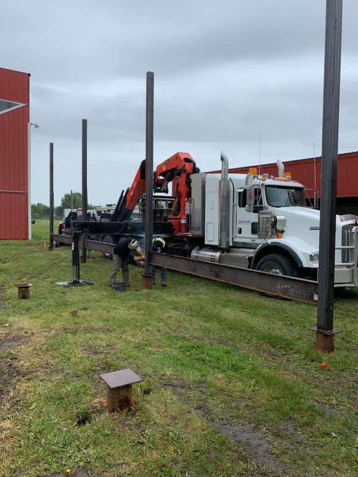 June 17th Day 2 consisted of cutting and capping of all the piles and the beginning of structural steel frame work. Thanks so much to Challand Pipelines for the donation of the picker truck and the great welders that came and welded all day today. We can’t thank you enough.