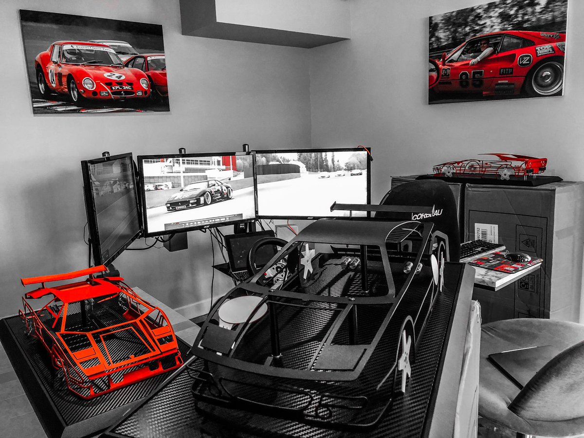 TristecRacing's tweet photo. Great to finally meet up with @DaveClarkDesign and see the results of his hard graft up close. I absolutely love them. They will be surrounding me for tonight’s Virtual race at @InterlagosTrack in the #355Challenge https://t.co/qvRArjNhD5