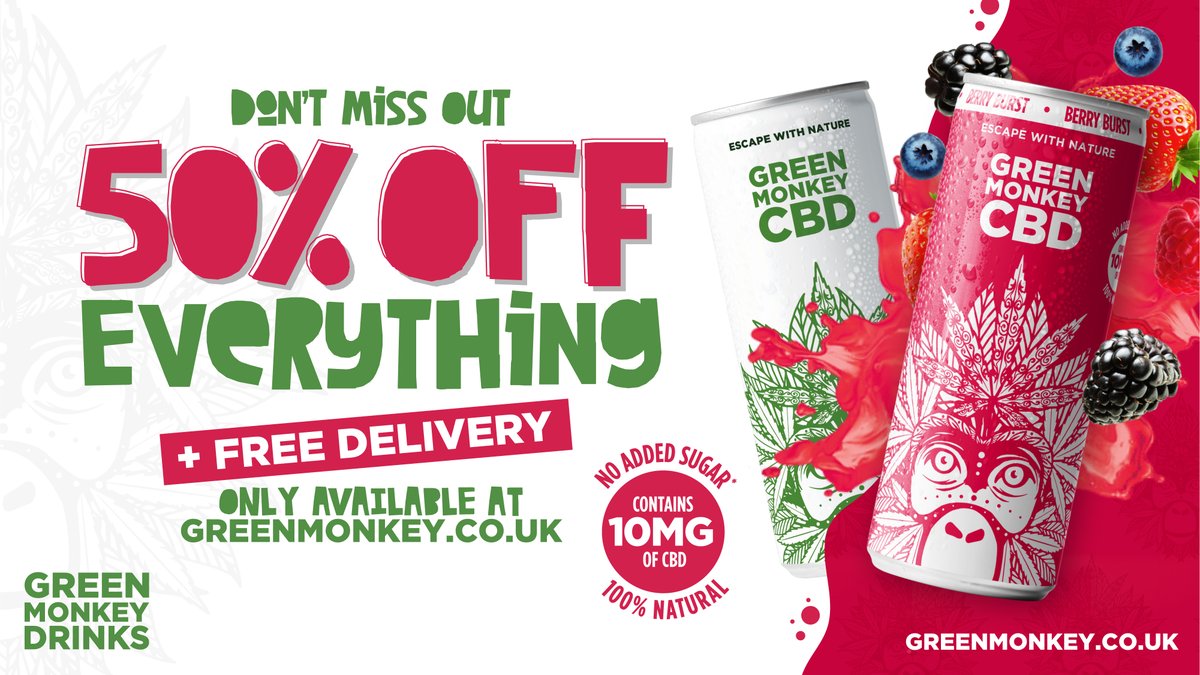 cbdgreenmonkey's tweet photo. Right here it is! EVERYTHING HALF PRICE!
Grab it while you can. Go➡️https://t.co/Z9fGI4b9Aa

#CBD #EscapeWithNature #cbddrink #cbdlife #sale #halfprice #specialoffer #lockdown #lockdownuk #lockdownoffer https://t.co/APCZPCUq9x