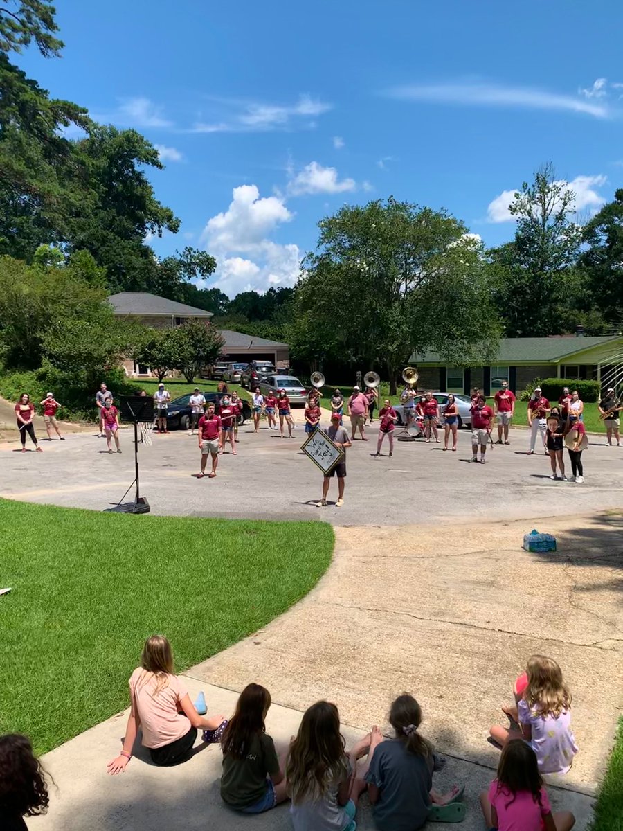 davidplack's tweet photo. Today, I walked out of my house to a [socially distanced] group of Marching Chiefs playing the War Chant and Fight Song. They did this for no other reason than to simply bring me some much needed joy... and it worked. I can’t tell you how great it was to see and hear them again. https://t.co/HSJszGECMd