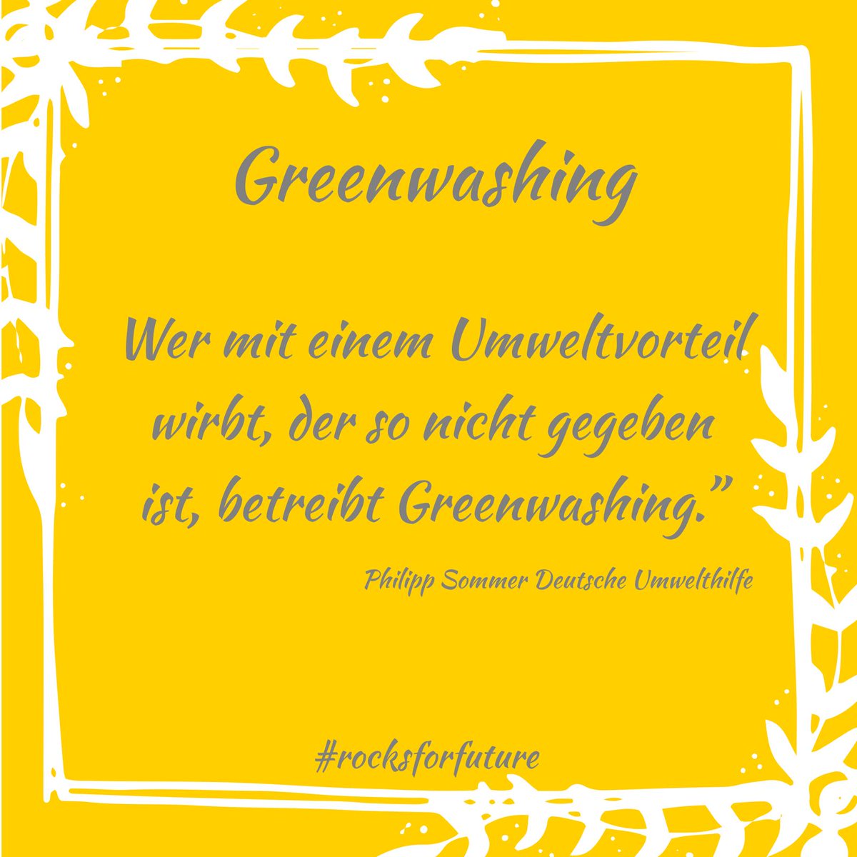 rocksforfuture's tweet photo. #Greenwashing beschreibt, Unternehmen die ein grünes Image präsentieren, hinter dem aber meist nur eine clevere Marketingkampagne steckt. Verbraucher sollen dadurch denken, dass das Unternehmen nachhaltig und verantwortungsbewusst handelt.
Tipps auf Instagram #rocksforfuture https://t.co/LI9BdDlLnu
