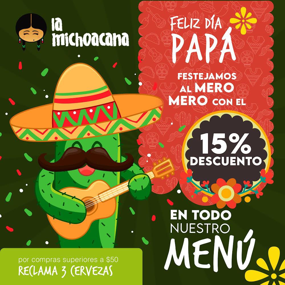 taquerialamicho's tweet photo. ¡Festejemos a Papá en su día!
Pregunta por nuestras promociones para este fin de semana 👇🏼
🌮15% de descuento en toda nuestra carta
✨Por consumos mayores a $50 reclama 3 cervezas
#quitorestaurantes #quitoecuador #quitodelivery #diadelpadre #delivery #comidamexicana https://t.co/ipNpyRMFOe