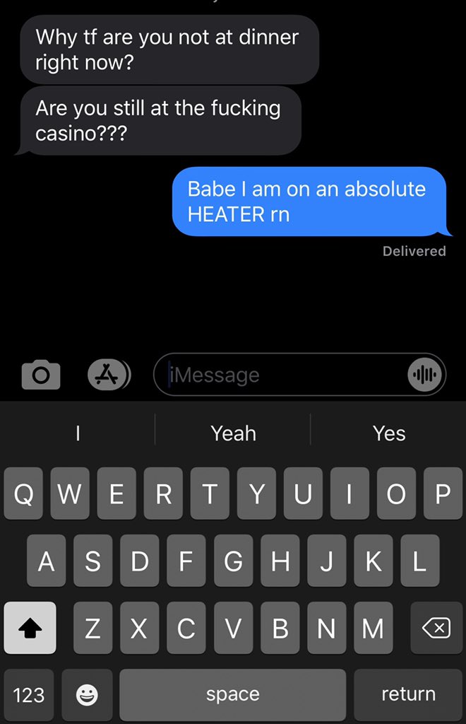 stoolgambling's tweet photo. Everyone knows you can’t leave the casino on a heater @CrackingAAces https://t.co/pSeG0cFUiu