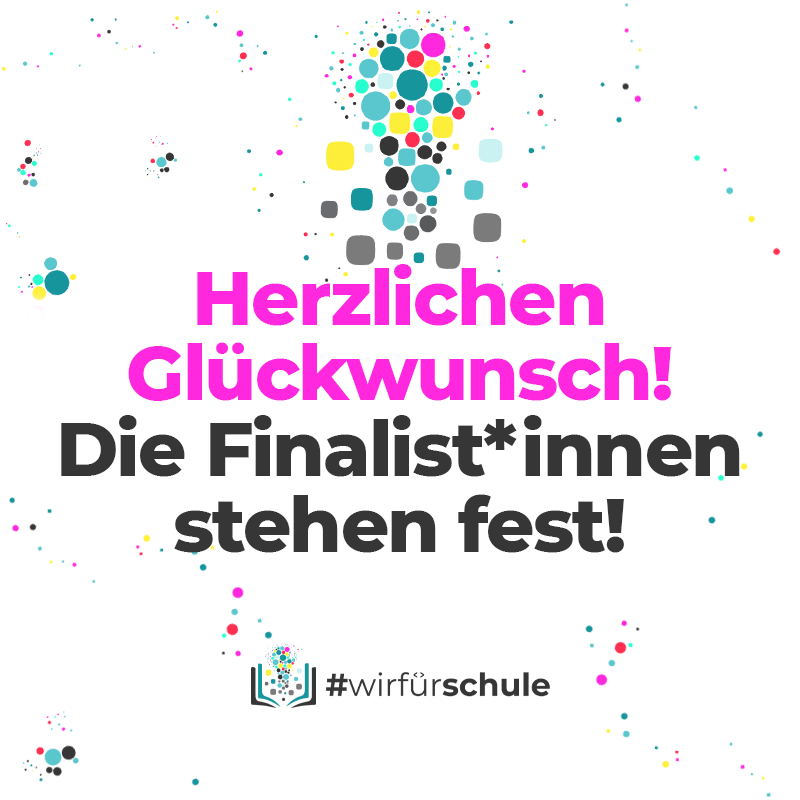 wirfuerschule's tweet photo. Unsere Finalist*innen stehen fest! 
Unsere Vorjury aus mehr als 120 Juror*innen hat großartige Arbeit geleistet, sodass wir euch vor Freude fast platzend die #wirfürschule-Finalist*innen präsentieren können. 🎉

https://t.co/yj3uRVl8Hs

#twlz #schulevonmorgen #hackathon https://t.co/P8NpB7b3aZ