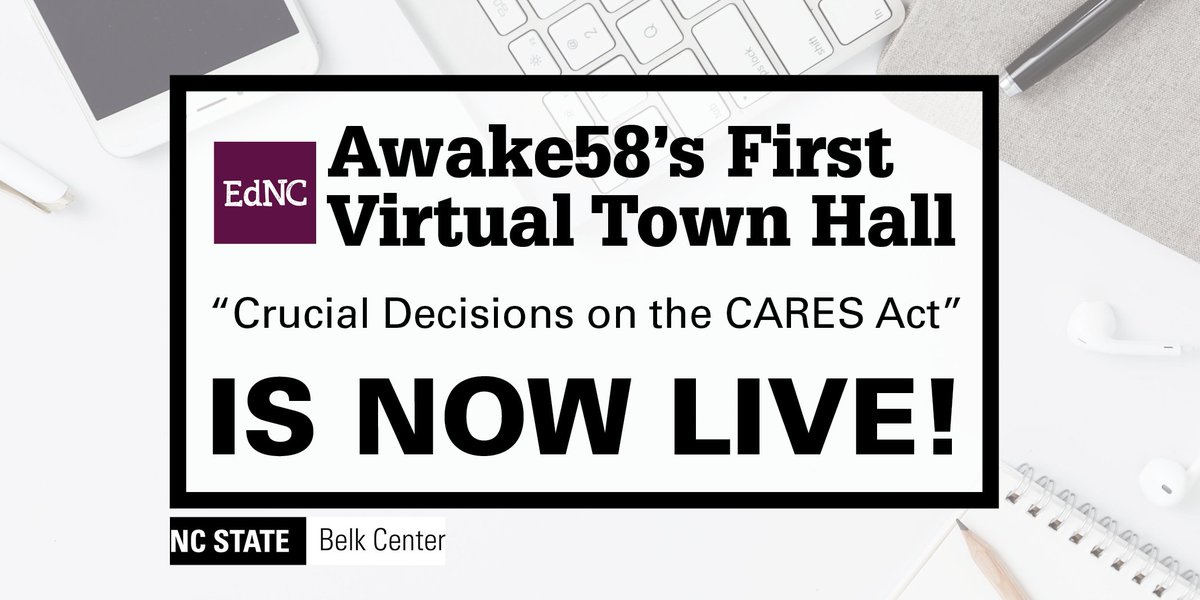 ncstatebelk's tweet photo. Awake58's first virtual town hall saw over 400 attendees and had nearly 600 registrants! Follow the link to view the webinar: https://t.co/GyNBc7KAKZ.
#leadership #ednc #awake58 #belkcenter https://t.co/lwVDRJEudI