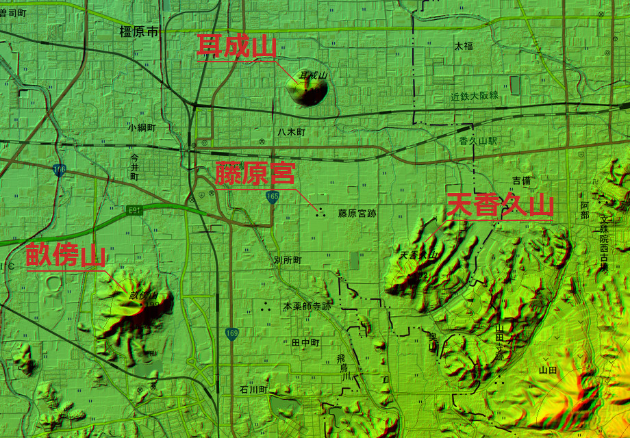 胡麻 あと 藤原京 25km2 平城京 24km2 平安京 23km2 って並べると規模感わかると思います