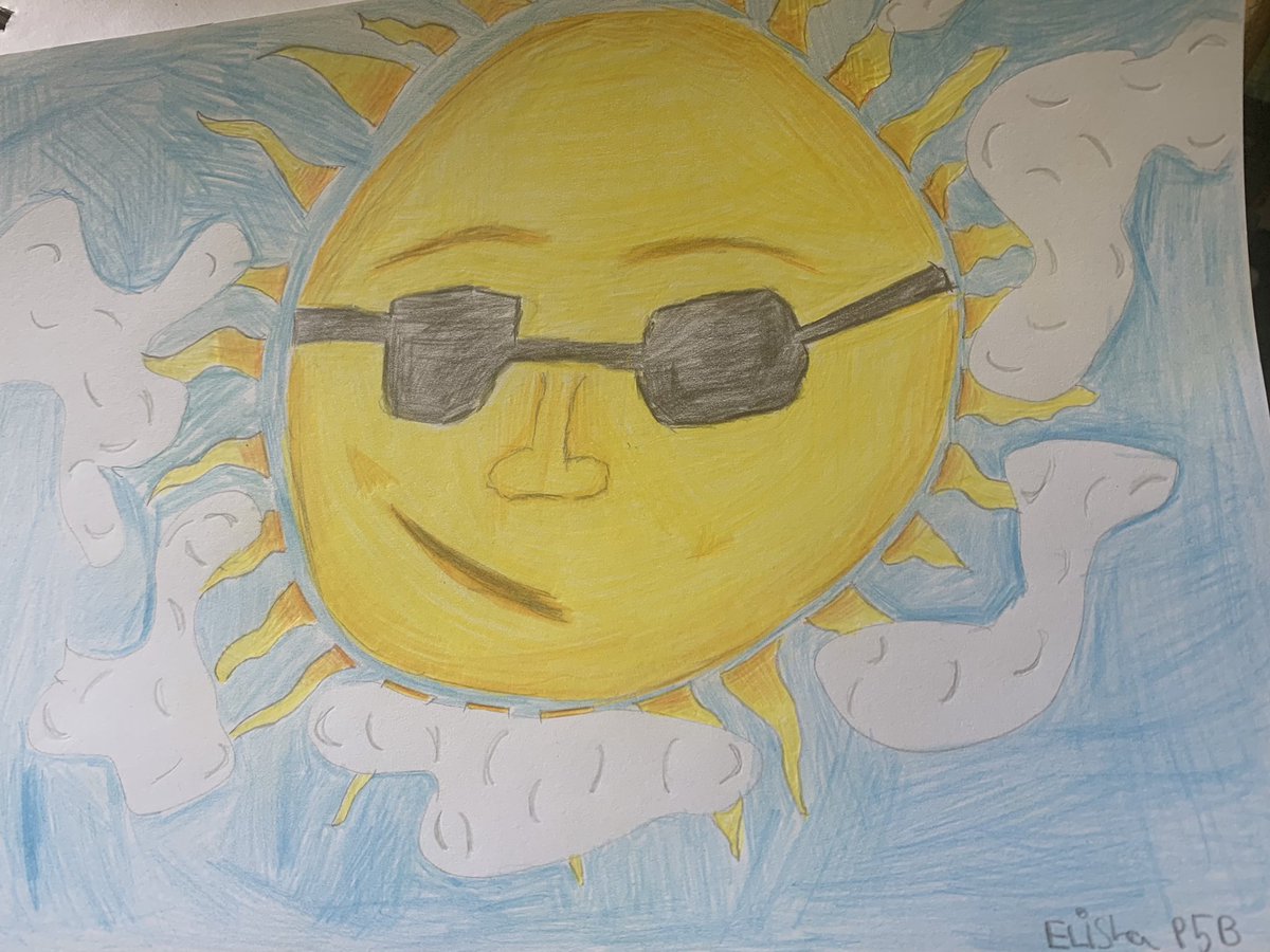 DionneMcLaugh18's tweet photo. @Leith_Primary @leithp5 Elishas sunshine picture, unfortunately they forgot to take the clear folder to put it in 🤦🏼‍♀️🤦🏼‍♀️ and Elisha did a ribbon but forgot to take a picture 🤦🏼‍♀️ so they will be back down tomorrow ☀️ she hopes u like it 💛 https://t.co/uSEkNhSiXB