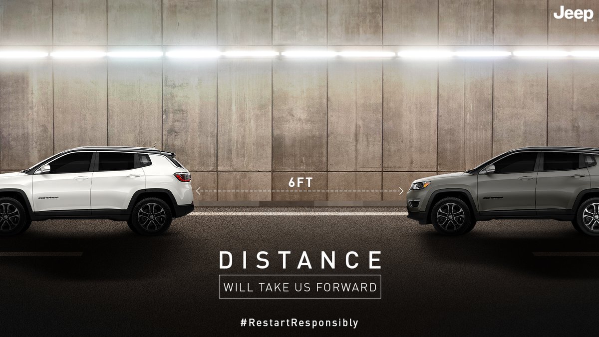 JeepIndia's tweet photo. Keep distance for a safe today and tomorrow. #RestartResponsibly. 

#OIIIIIIIO #Jeep #JeepIndia #ItsAJeepThing #TheresOnlyOne https://t.co/ZLRfA6zaJP