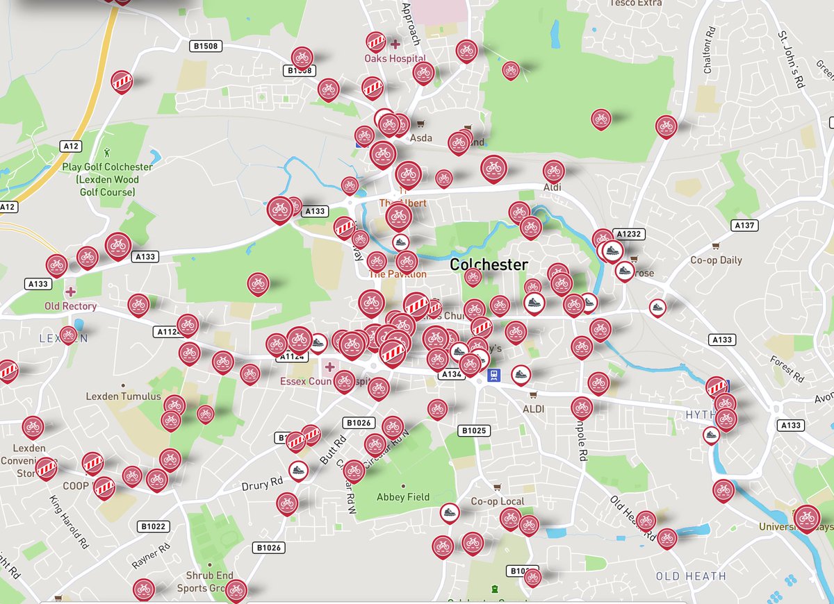 Huge volume of suggestions for improvements to walking and cycling for Colchester and surrounding areas. widenmypath.com/suggest/#16/51…