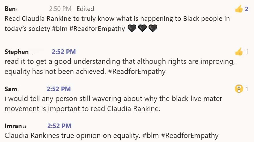 A title recommended for reading around the BLM movement from our Senior Canonbury students themselves, who have really developed their understanding of racial inequality through Claudia Rankine’s powerful and insightful ‘Citizen’.