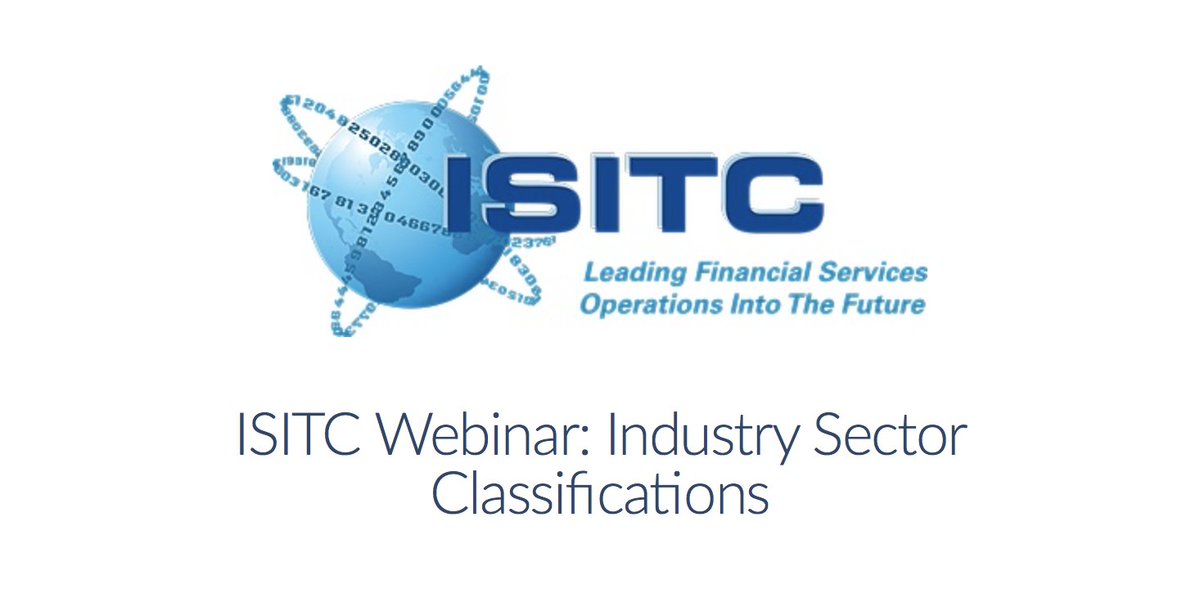 ISITC's tweet photo. REGISTER NOW: The first webinar in our free summer series kicks off Friday, June 26! Learn more about Industry Sector Classifications - What's the Standard in Today's Market? Sponsored by @OpenFIGI, powered by @Bloomberg. 

Register here: https://t.co/KzTs8PCqa8 https://t.co/LAPMnjEXS0