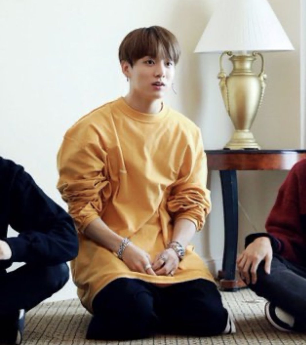 jungkook in oversized clothes ; a soft thread