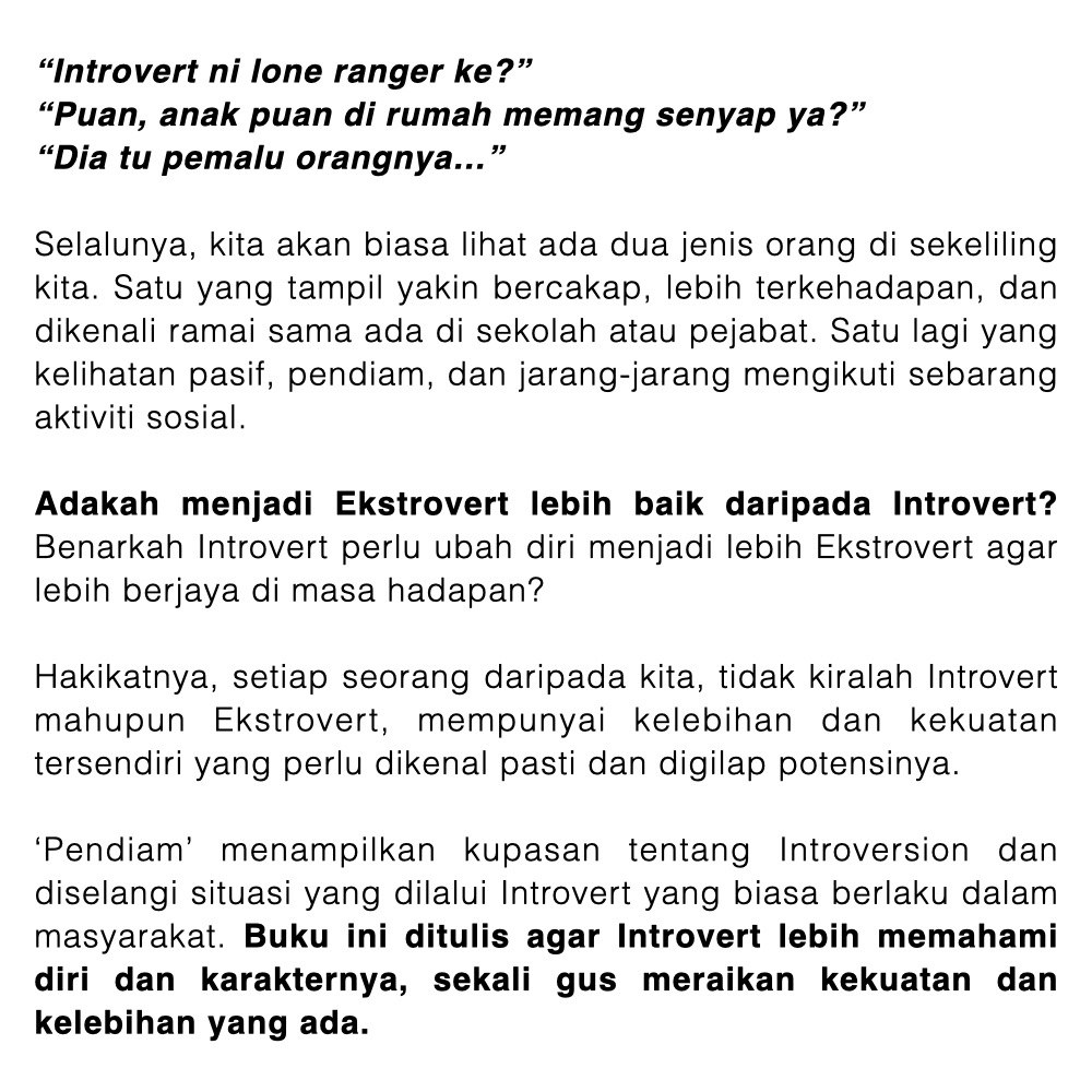 Dah alang-alang kat sini, jom beli buku "Pendiam?", Memahami personaliti introvert dalam dunia ekstrovert Boleh beli melalui link: http://www.aimanpsikologi.com/buku Jom juga sertai webinar saya bersama  @imanmediaplus sabtu ini berkaitan kesihatan mental.Tengok foto 