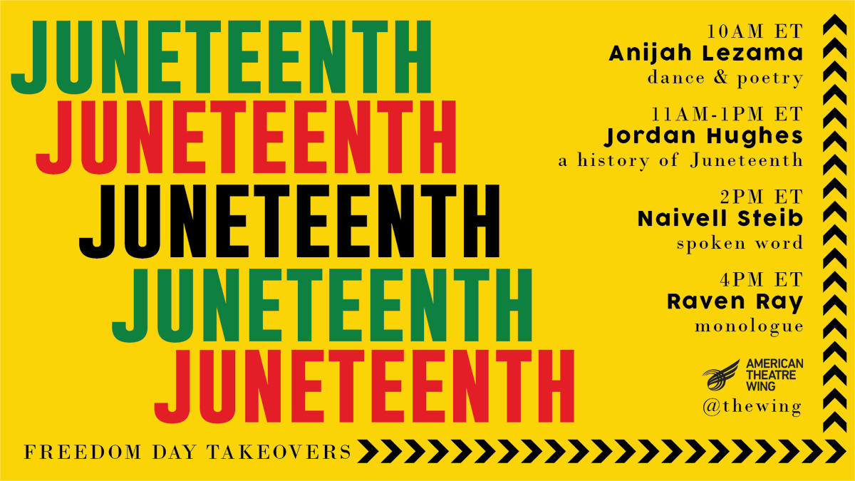 TheWing's tweet photo. Tomorrow, for Juneteenth, alumni artists from our #SpringboardNYC and #ALWInitiative programs share selections of their incredible work with us. Follow along throughout the day on all our platforms. #juneteenth https://t.co/szWxUj55FP