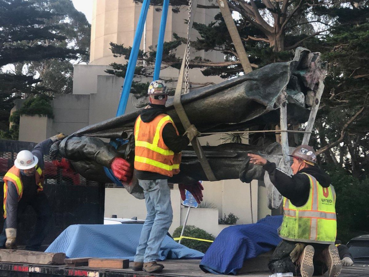 More photos of the statue's removal, courtesy of SF Gov: