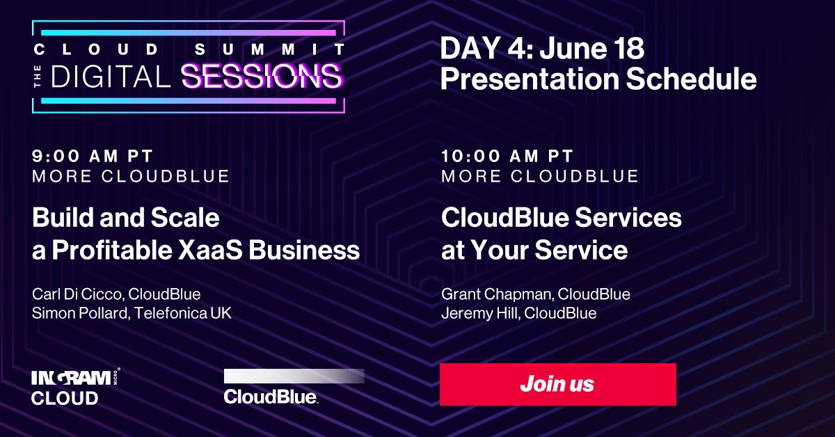 ThisisCloudBlue's tweet photo. What can you expect from #CloudBlue on Day 4 at #CSDigitalSessions?
✅Build and scale a profitable #XaaS business
✅CloudBlue services at your service
Let's get this started: https://t.co/D3IzpmBIop https://t.co/t5SOvycUz0