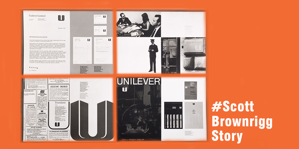 ScottBrownrigg's tweet image. We continue the #ScottBrownriggStory with one of the biggest household brands. In 1968 #DesignResearchUnit created a new corporate style for #Unilever Limited and Unilever’s overseas operations. 

This clear new identity and logo was used across all printed material and signage.