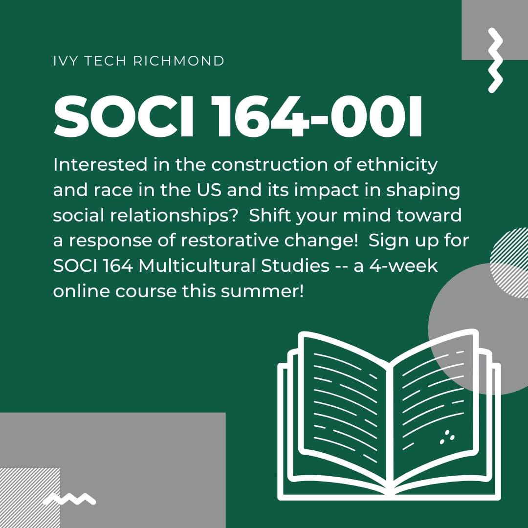 Check out this exclusive class offering! You can apply for this class up until July 2nd and the class begins July 6th. If you are interested or would like more information, contact Program Chair, Kristen Soots, at ksoots5@ivytech.edu. Don't miss out on this opportunity!