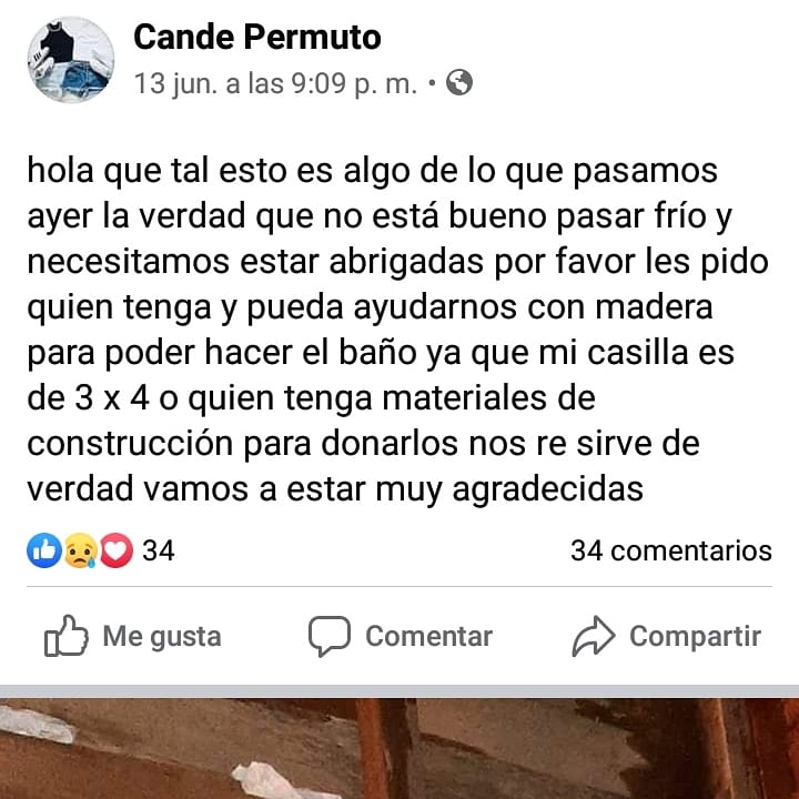 gabrielapizzo's tweet photo. Urgente, Mardel es muy duro en invierno, necesita nuestra ayuda p terminar su casita. Al menos el piso y que no se llueva. Está sola c una beba d 1 año @santumaratea1 https://t.co/QIx8uE1CVH