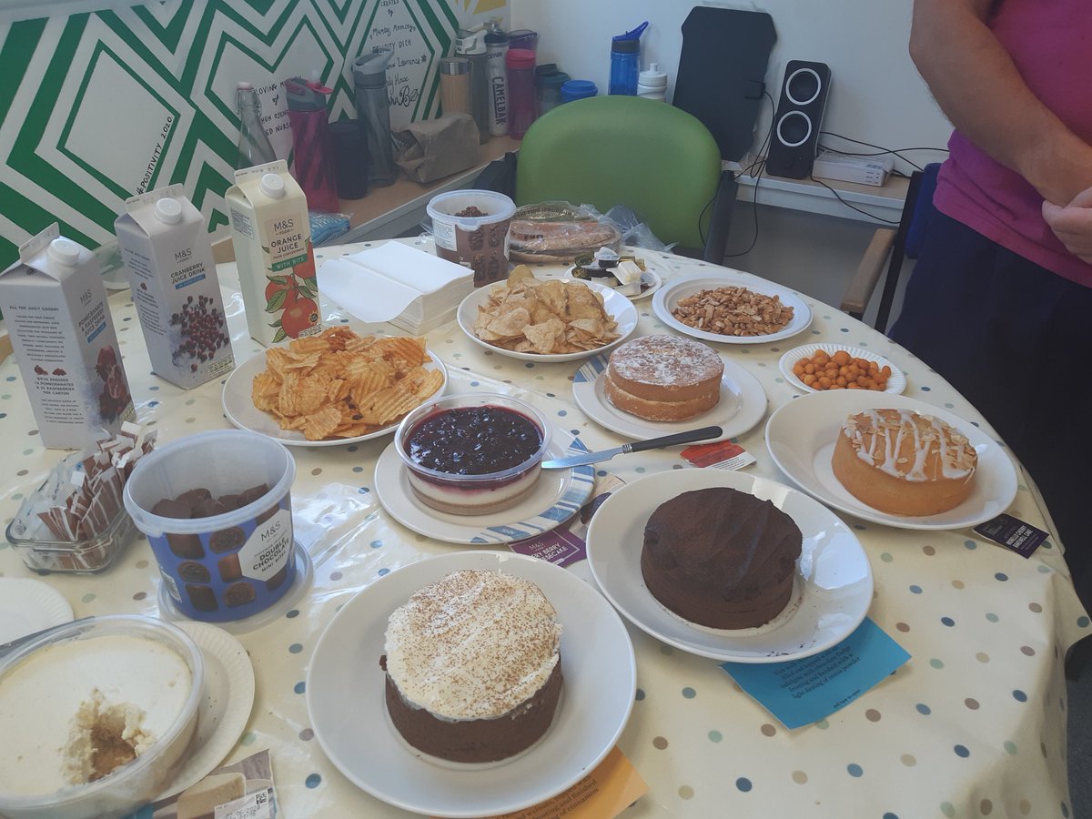 Huge thanks to Marko and Maria for our socially distanced #TeaAtAbout3 this afternoon in our newly decorated staff room thanks to the @mumtazsophia and her team #CaringForDoctors #whitEDwellness @WhitHealth #ItsNotJustAboutCake