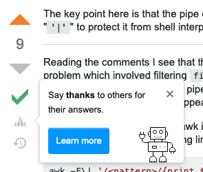 Popup
prompting me to say thanks to the person whose answer I accepted and
upvoted.