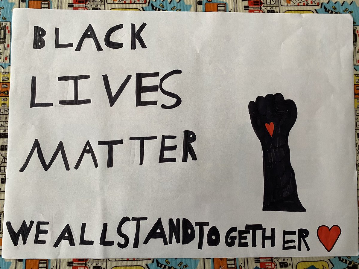 evanshelen73's tweet photo. @stmarysP3a @MissLindsayP7b Here’s our Black Lives Matter poster that we made this afternoon. Freddie &amp; Joel https://t.co/tCLMKa2c9m