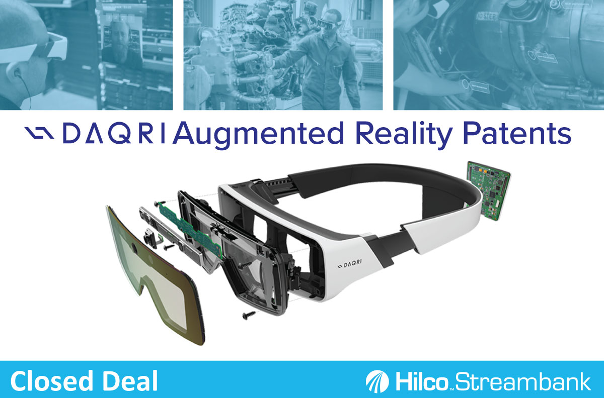 streambank's tweet photo. We are thrilled to announce the sale of Daqri’s #AR #patents and intellectual property. Hilco Streambank ran a robust marketing process, reaching out to over 100 parties, and closed the deal after a sealed bid auction. For details, visit https://t.co/lZCqvfoXMk #IP #Daqri https://t.co/gWdH2YjGz2