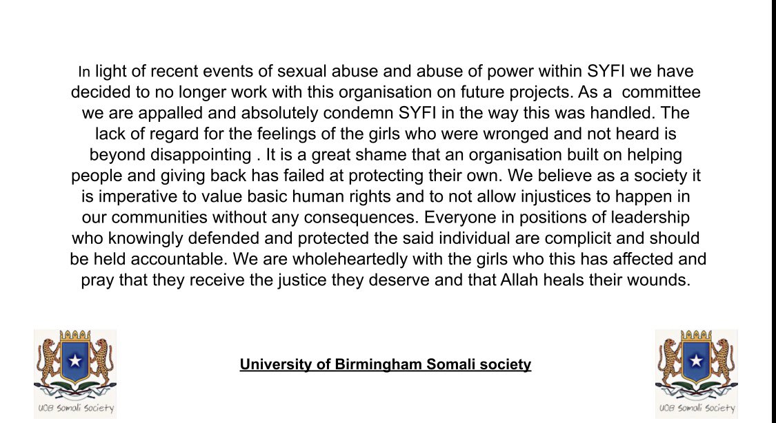 UobSomSoc's tweet photo. Our statement regarding recent events with SYFI https://t.co/qxUOumUqTg