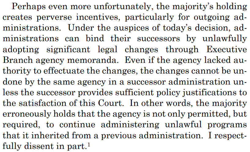 I want to expand on how this bit from Thomas's dissent works with the majority's concession that DACA was more than a non-enforcement policy:  https://twitter.com/MikeSacksEsq/status/1273627875787276288?s=20