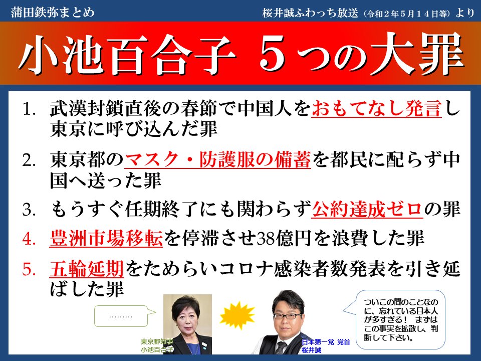 小池百合子5つの大罪