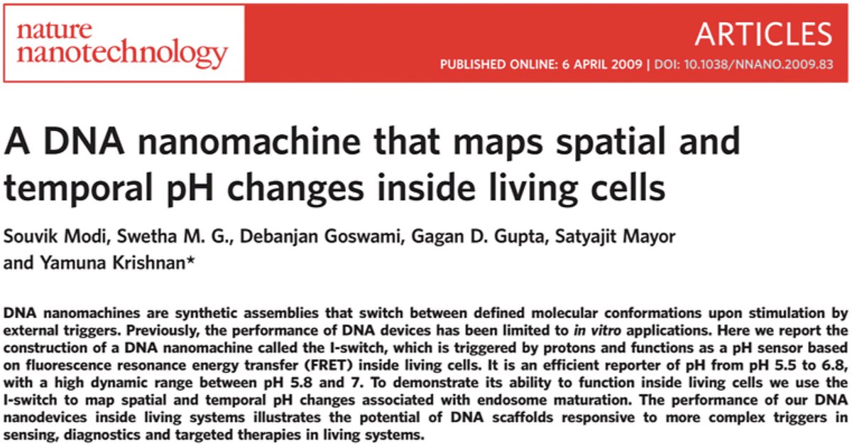 "DNA nanomachines are synthetic assemblies that switch between defined molecular conformations upon stimulation by external triggers." 

Esya Labs seeks to deliver a new era of personalized medicine through its suite of DNA nanoprobes and analytics. #iondiscovery