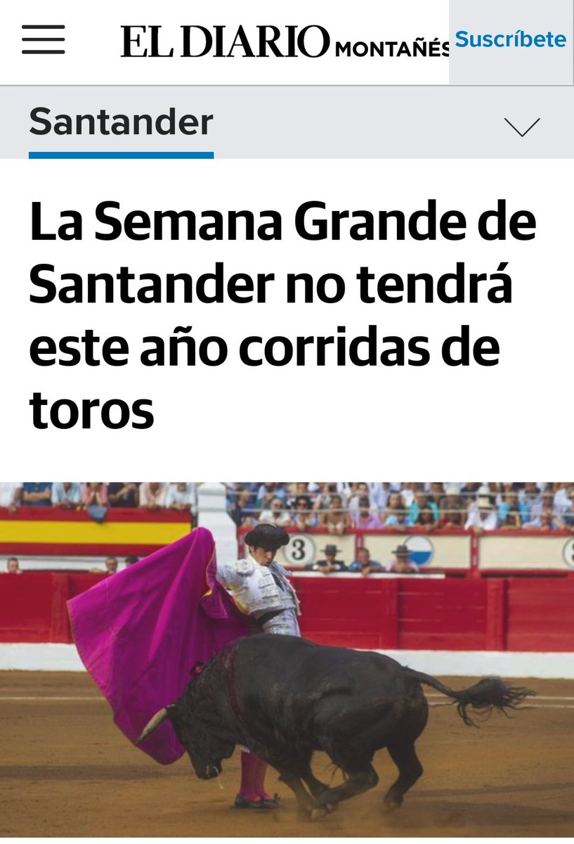rosaferlas's tweet photo. "La feria de Santiago se pospone a 2021 pero contará «con alguna referencia a la tauromaquia» para «mantener la llama viva» entre los aficionados."
Pues habrá que apagar la llama, digo 🤷
#SantanderSinToros
#SantanderSinSangre
@_CNSV_ @cantabristas_ @ASOCIACIONADIC https://t.co/vqbBpsVaHf
