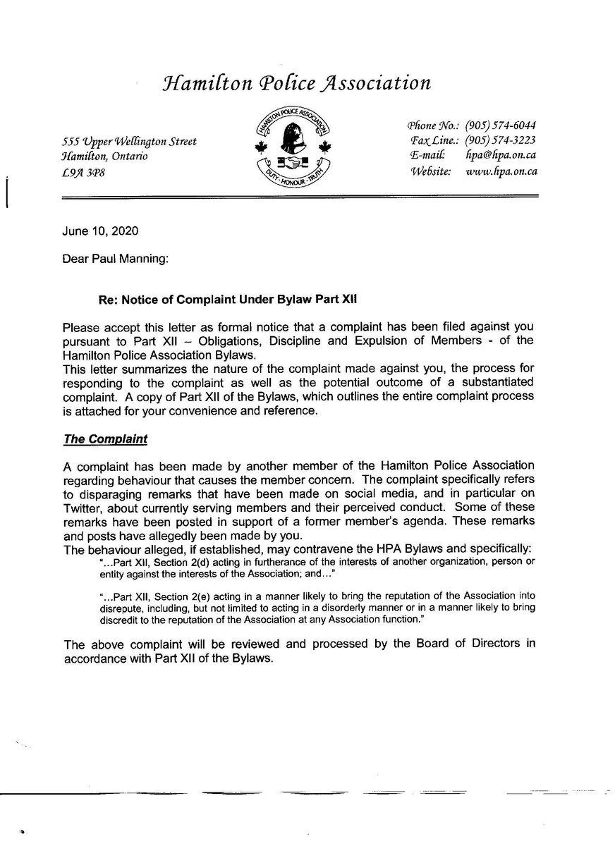 And here it is from the Treasury Secretary, Derek Donn. Getting kicked from my own Union/ Association for  #whistleblowing the wrongdoing of others. Until you change this, nothing changes. This is why good cops don't come forward! #blm  #blacklivesmatter  