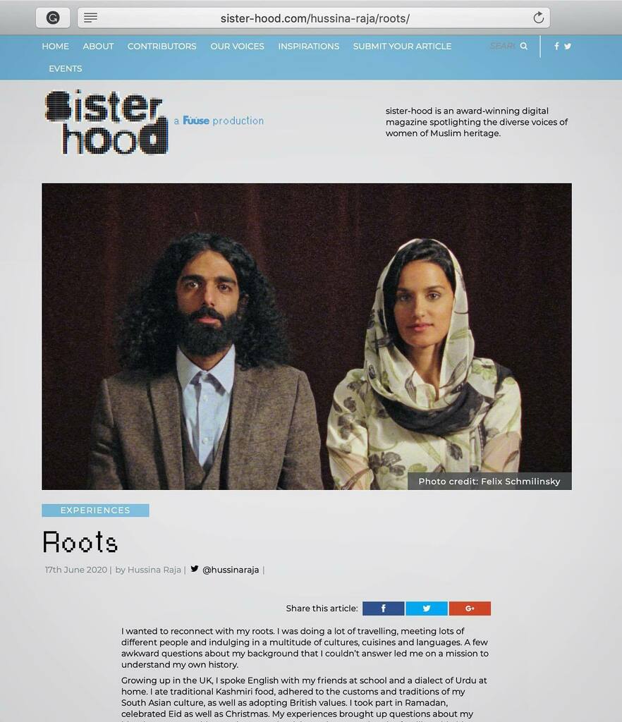 Roots (@rootsshortfilm) on Twitter photo My article published by <a href="/sister_hood_mag/">sister-hood</a> is based on my experience and understanding of British identity. LINK IN BIO!
My thoughts expressed are what inspired my short film ROOTS.
Proud to have it platformed on @deeyahkhan’s online magazine! instagr.am/p/CBlT47VJOZA/ My article published by <a href="/sister_hood_mag/">sister-hood</a> is based on my experience and understanding of British identity. LINK IN BIO!
My thoughts expressed are what inspired my short film ROOTS.
Proud to have it platformed on @deeyahkhan’s online magazine! instagr.am/p/CBlT47VJOZA/
