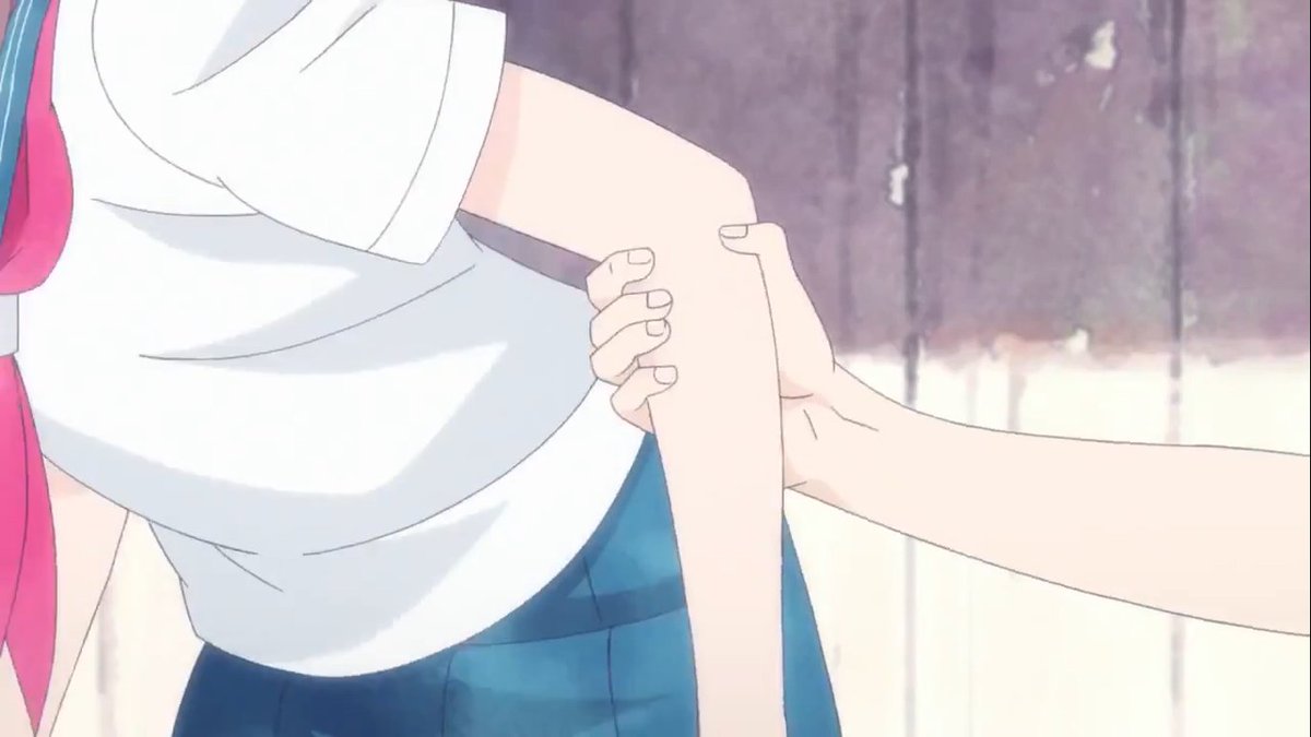 ah yes, the grab the girl's arm to prevent her from leaving your side move, an anime classic
