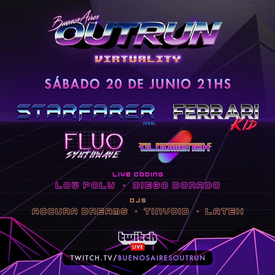 Che, boludo! This Saturday i'll be  performing for <a href="/BAiresOutrun/">Buenos Aires Outrun</a>  Virtuality stream fest live on twitch! 🔥🔥🔥