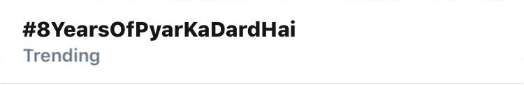 Merna__aa's tweet photo. ITS TRENDING ♡

#8YearsofPyarKaDardHai https://t.co/3Fhfce4Wi4