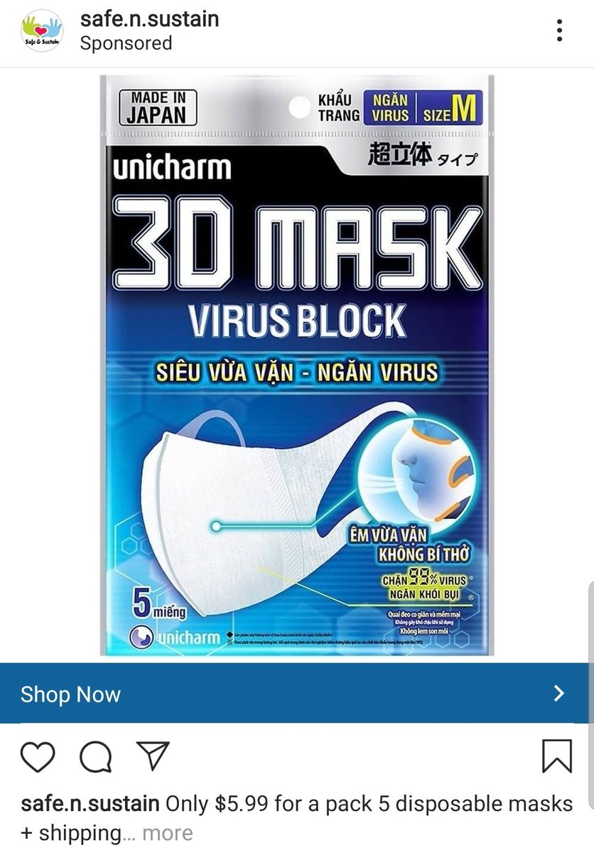 Exactly what I need -- Made in Japan 3D facemasks(it actually says SUPER 3D). I've had enough flat 2D facemasks. Man, they don't work so well in a 3D world with 3D viruses.